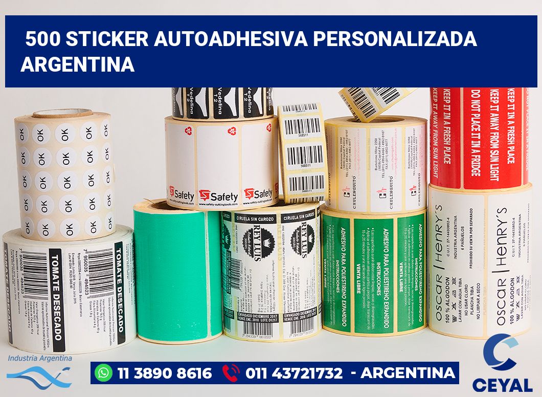 500 Sticker autoadhesiva personalizada argentina