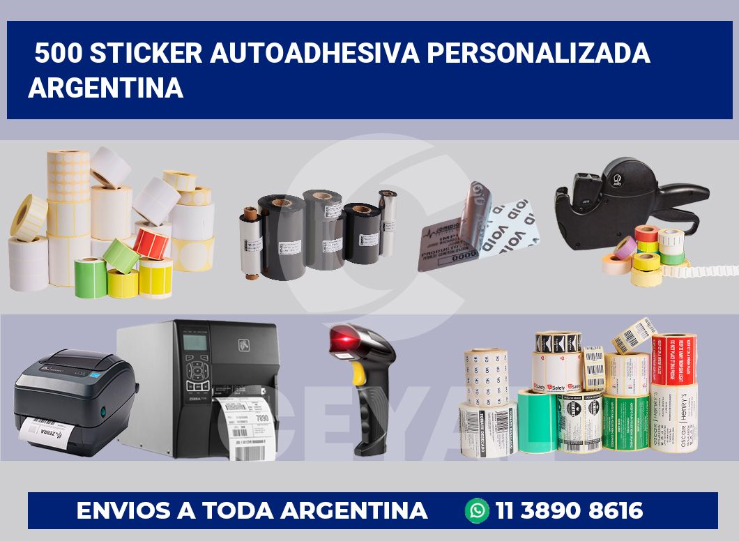 500 Sticker autoadhesiva personalizada argentina