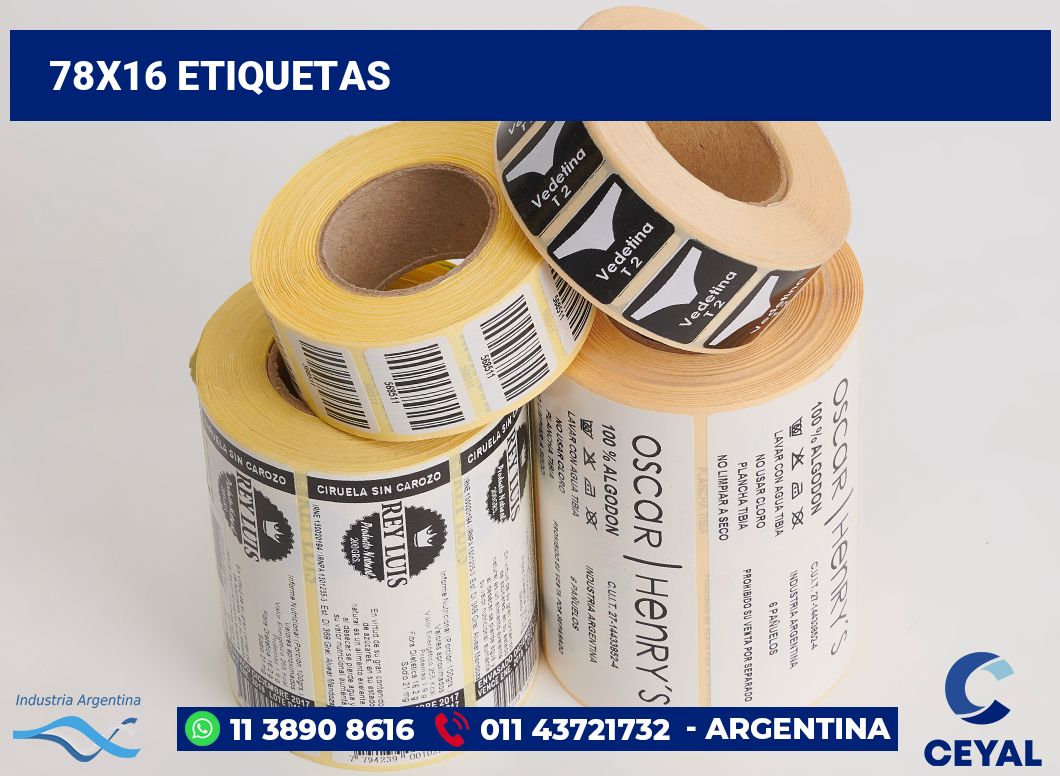 78x16 Etiquetas
