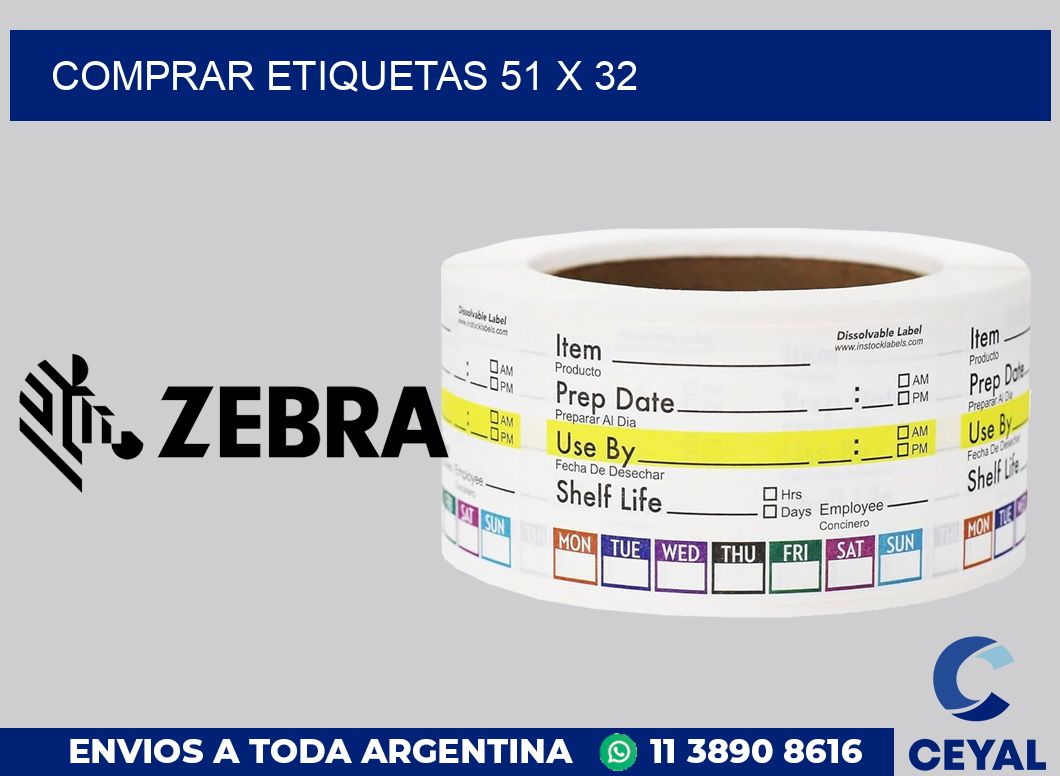 Comprar etiquetas 51 x 32