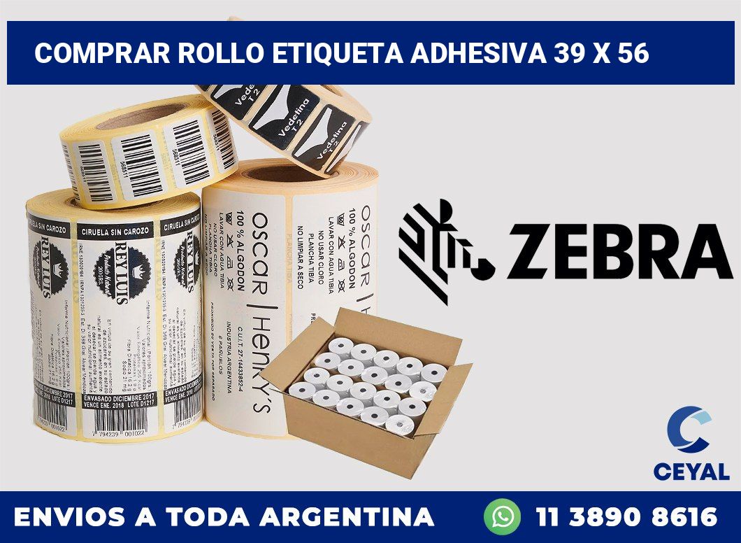 Comprar rollo etiqueta adhesiva 39 x 56