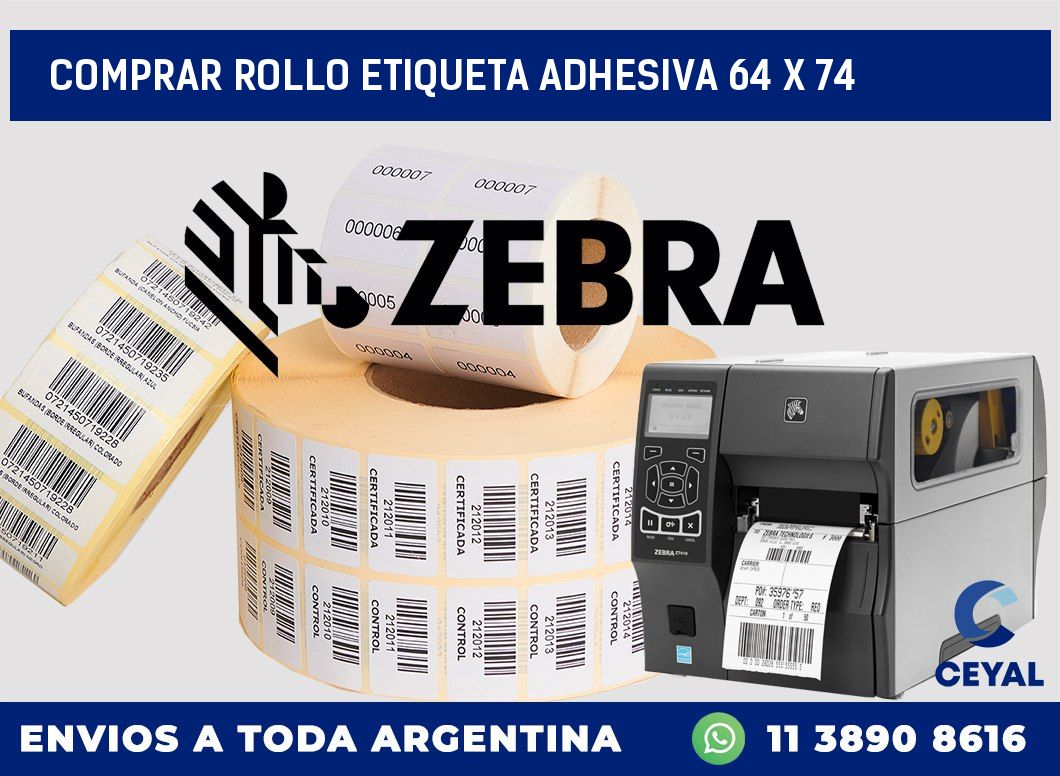 Comprar rollo etiqueta adhesiva 64 x 74