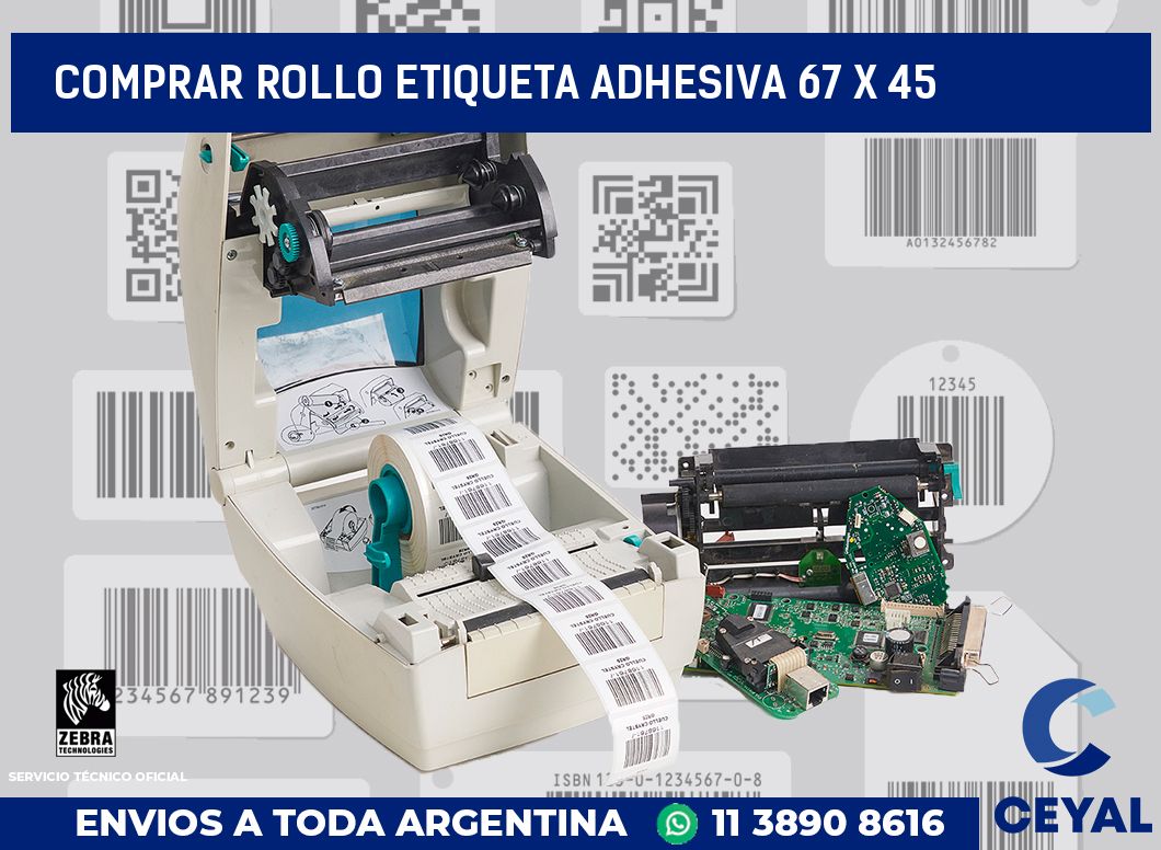 Comprar rollo etiqueta adhesiva 67 x 45
