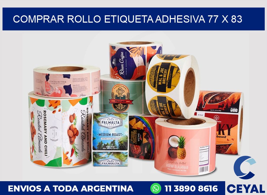 Comprar rollo etiqueta adhesiva 77 x 83