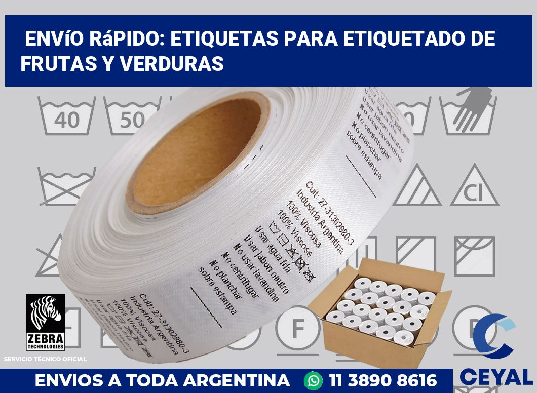 Envío Rápido: Etiquetas para Etiquetado de Frutas y Verduras
