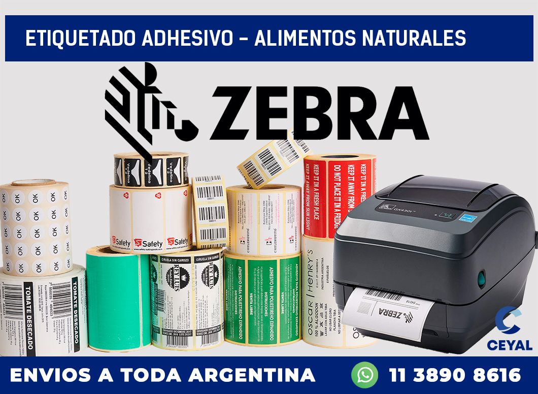 Etiquetado adhesivo – alimentos naturales