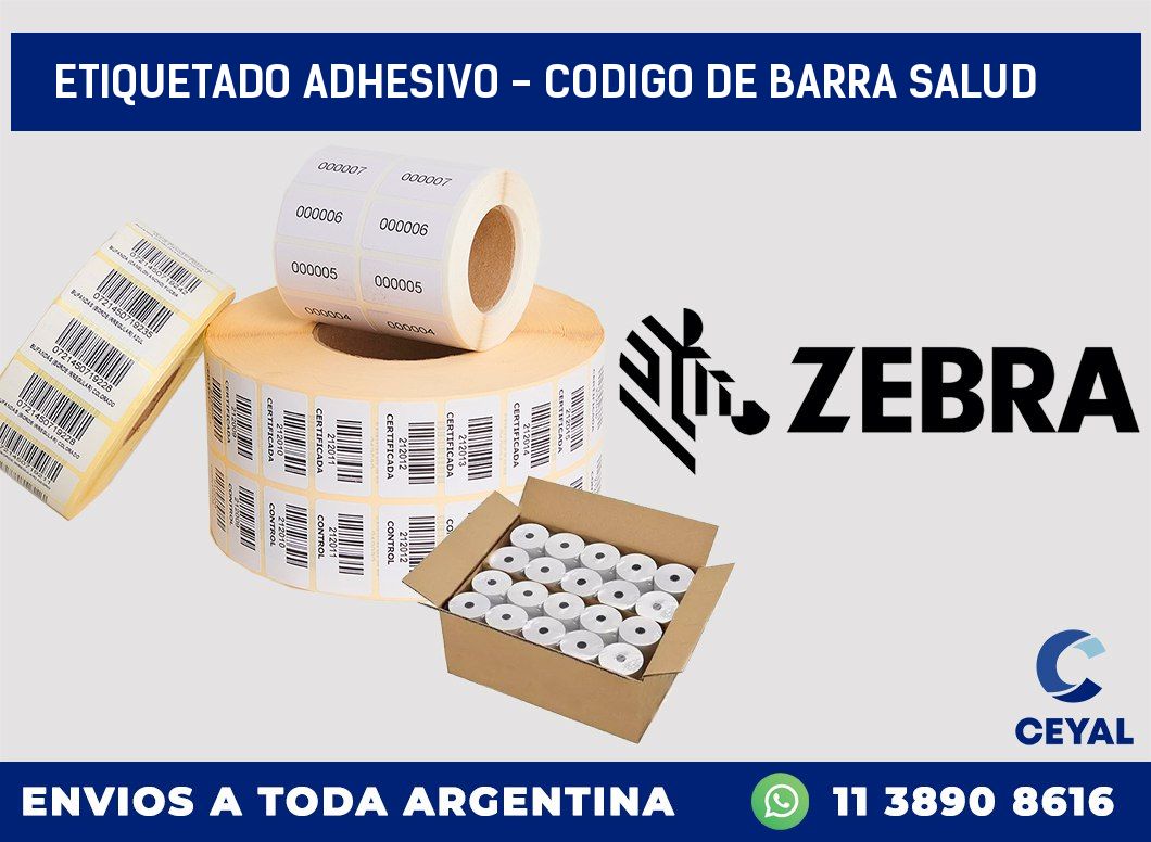 Etiquetado adhesivo - codigo de barra salud