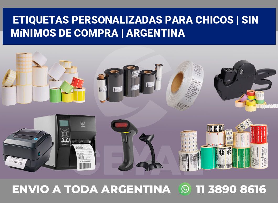 Etiquetas personalizadas para chicos | Sin mínimos de compra | Argentina