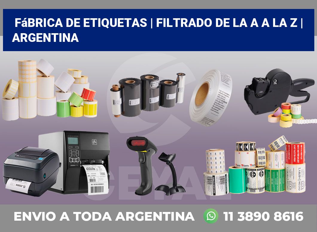 Fábrica de etiquetas | Filtrado de la A a la Z | Argentina