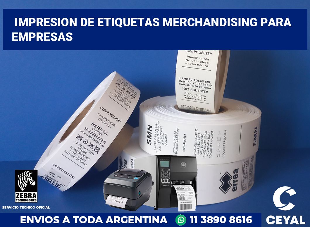 Impresion de etiquetas Merchandising para empresas