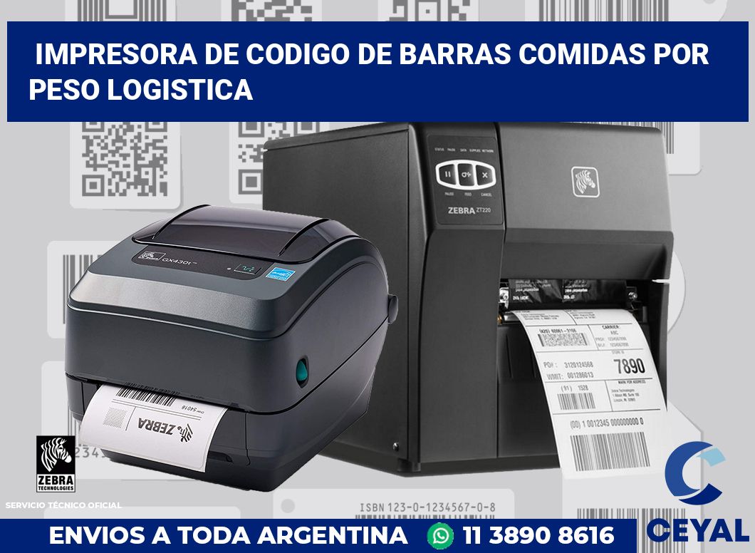 Impresora de codigo de barras Comidas por peso logistica