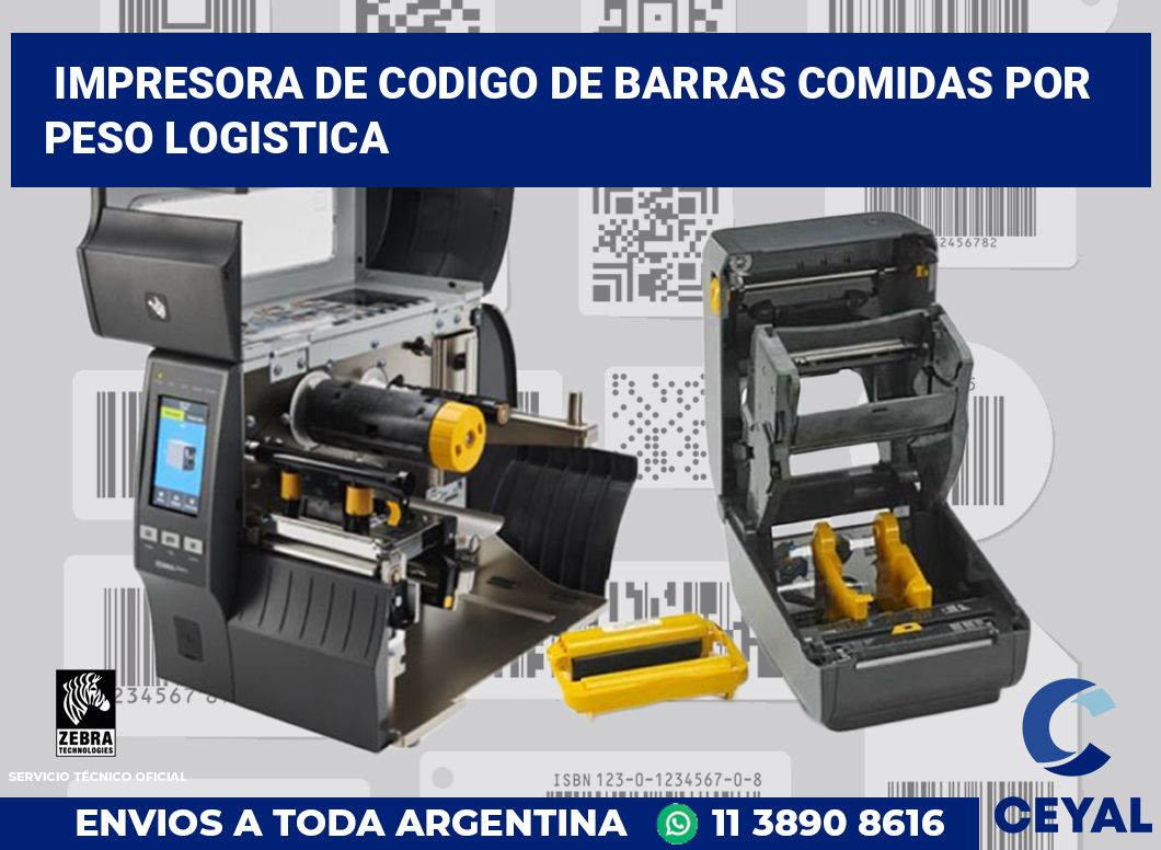 Impresora de codigo de barras Comidas por peso logistica