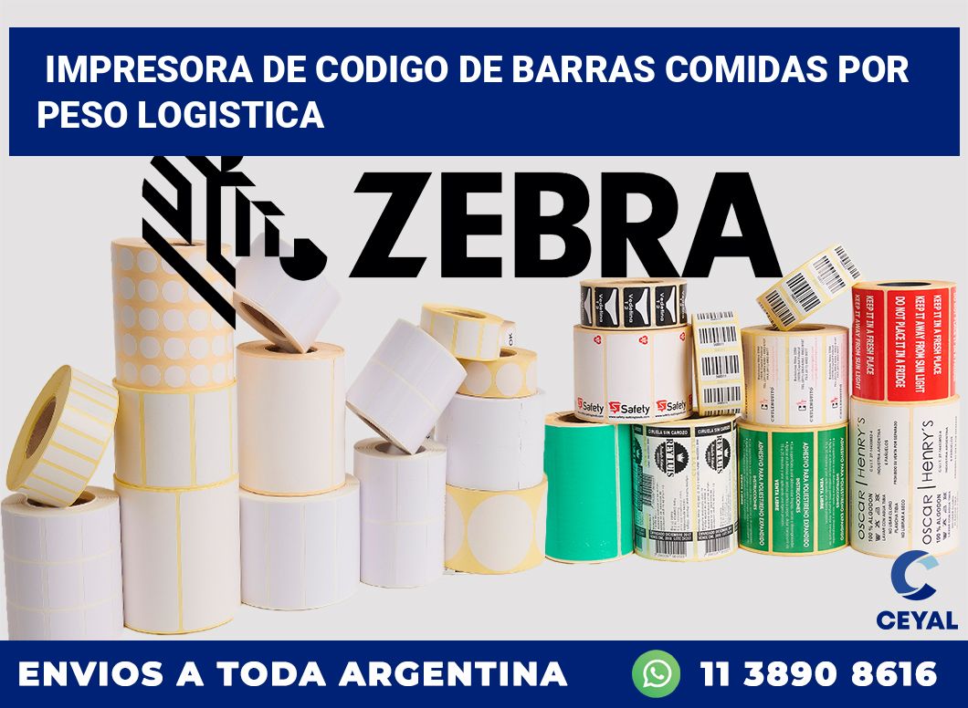 Impresora de codigo de barras Comidas por peso logistica