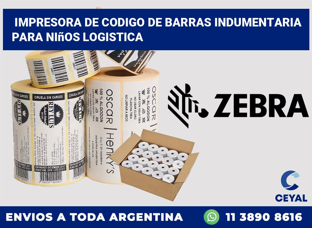 Impresora de codigo de barras Indumentaria para niños logistica