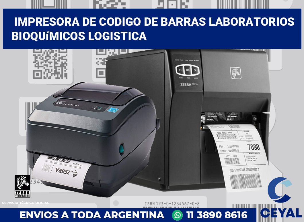 Impresora de codigo de barras Laboratorios bioquímicos logistica