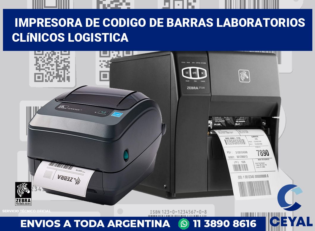Impresora de codigo de barras Laboratorios clínicos logistica