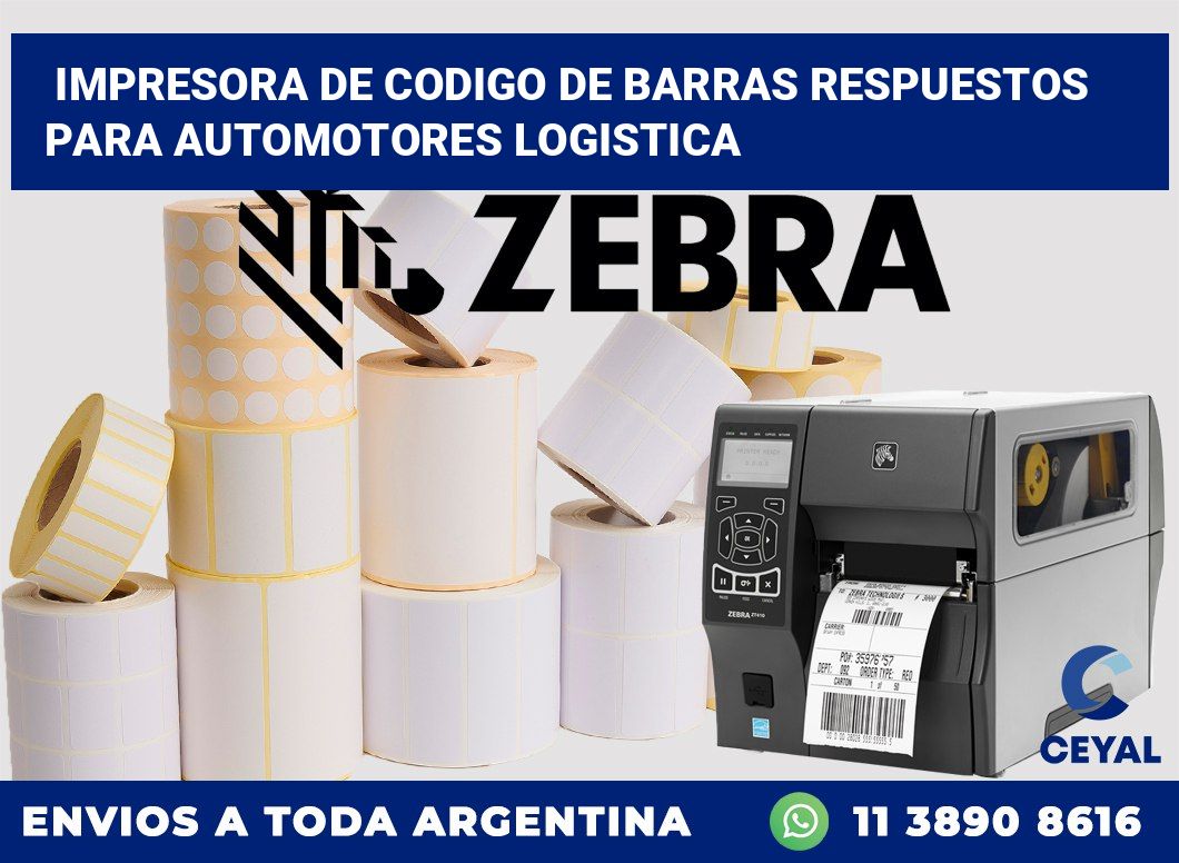 Impresora de codigo de barras Respuestos para automotores logistica