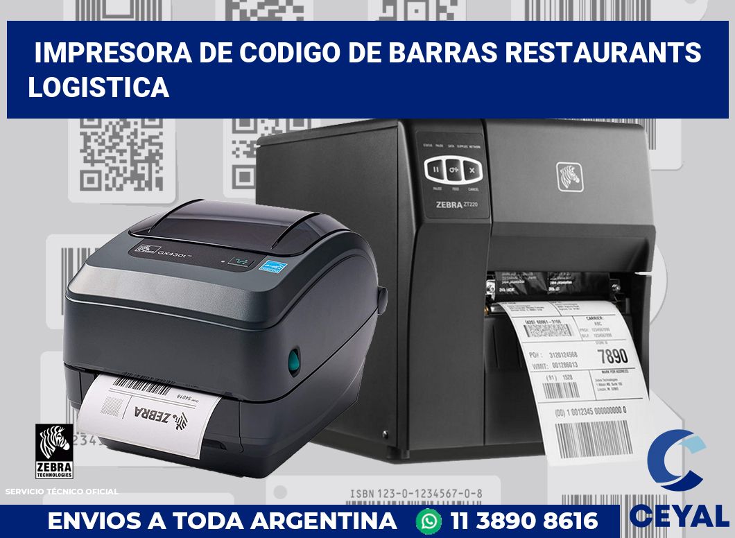 Impresora de codigo de barras Restaurants logistica