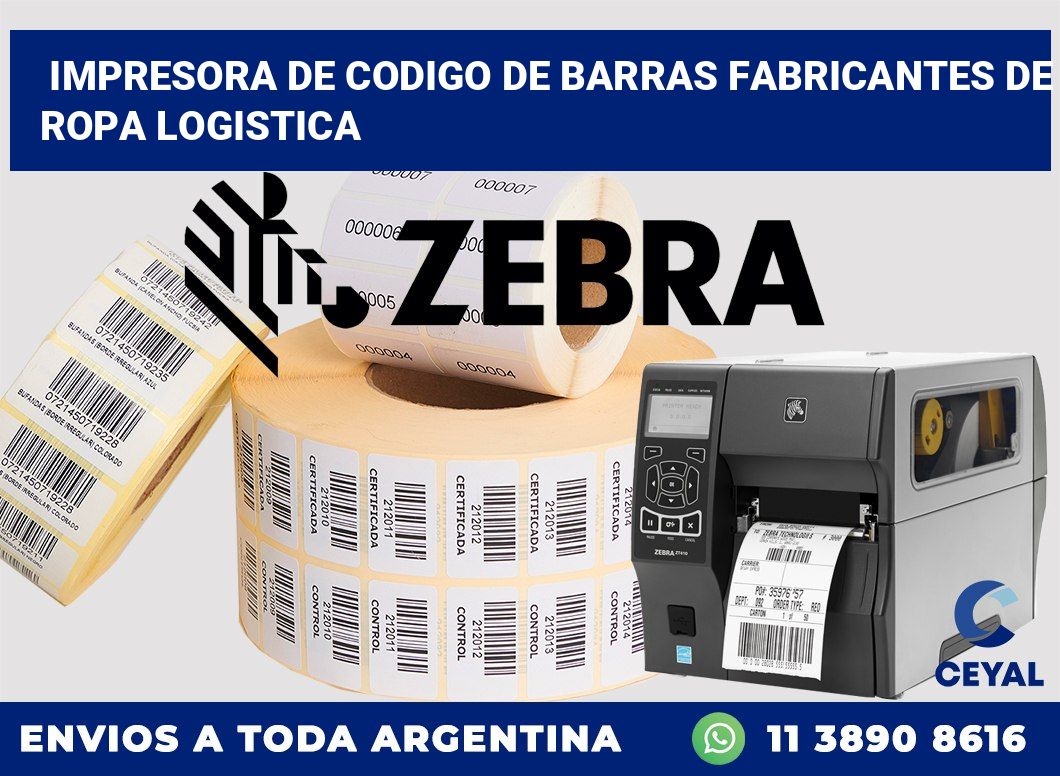 Impresora de codigo de barras fabricantes de ropa logistica