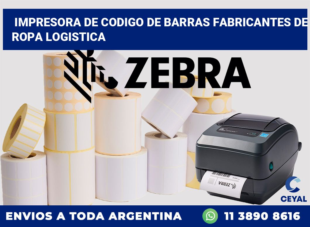 Impresora de codigo de barras fabricantes de ropa logistica