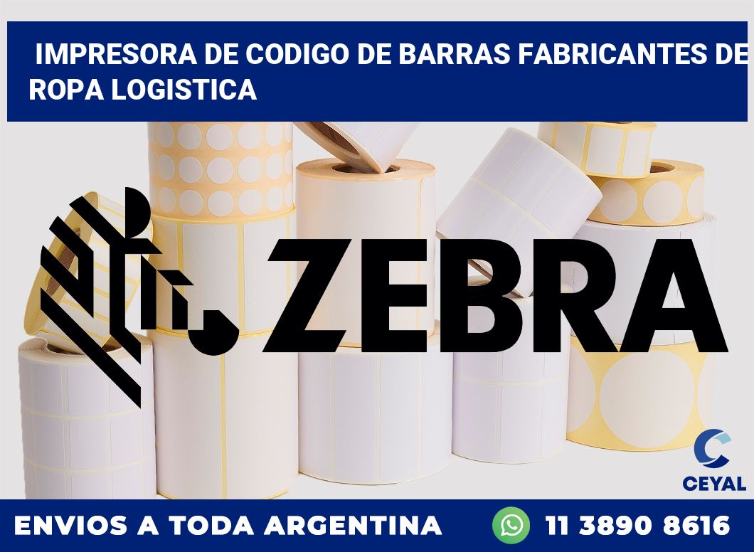 Impresora de codigo de barras fabricantes de ropa logistica