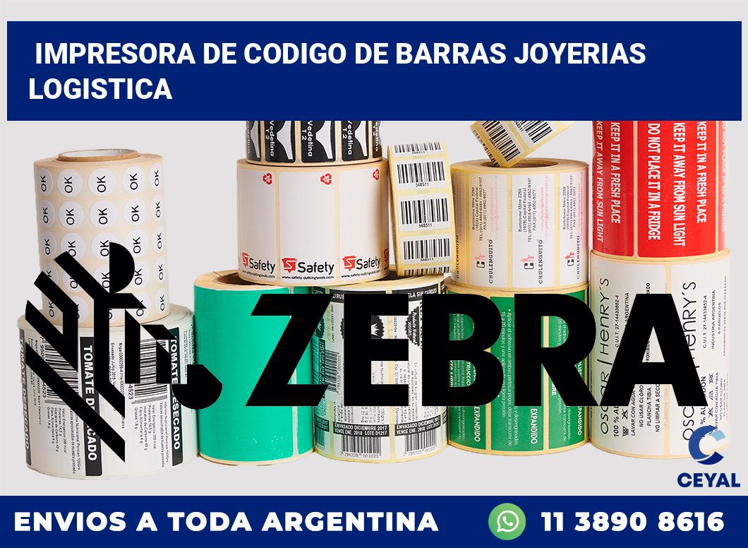 Impresora de codigo de barras joyerias logistica