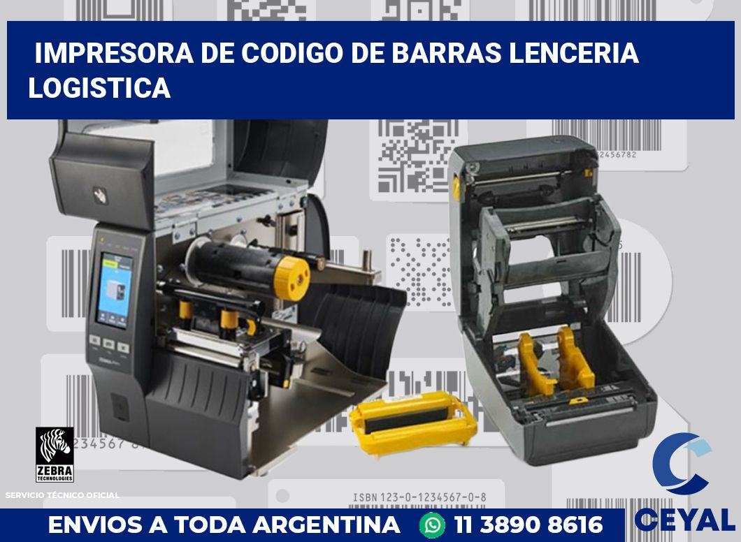 Impresora de codigo de barras lenceria logistica