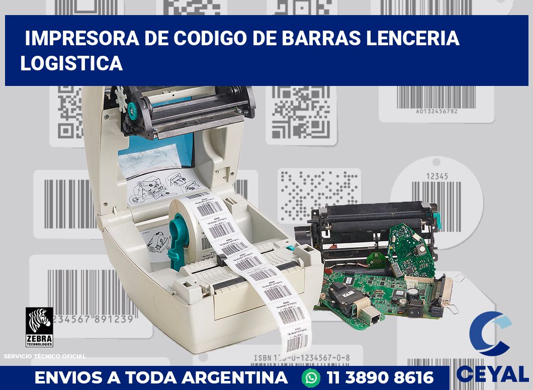 Impresora de codigo de barras lenceria logistica