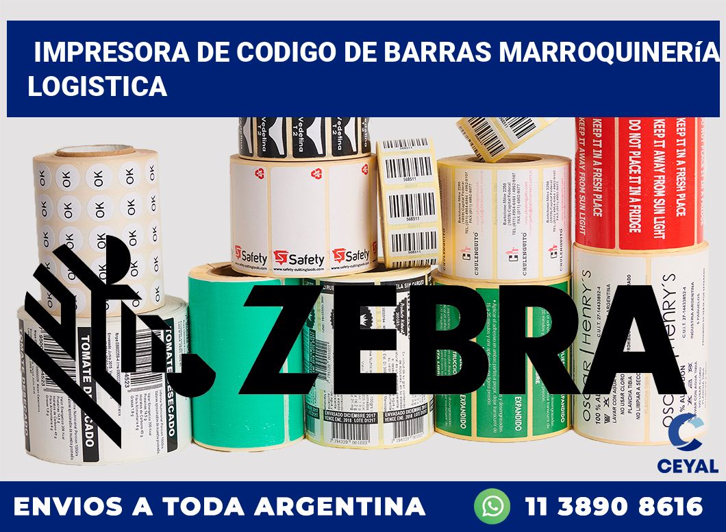 Impresora de codigo de barras marroquinería logistica