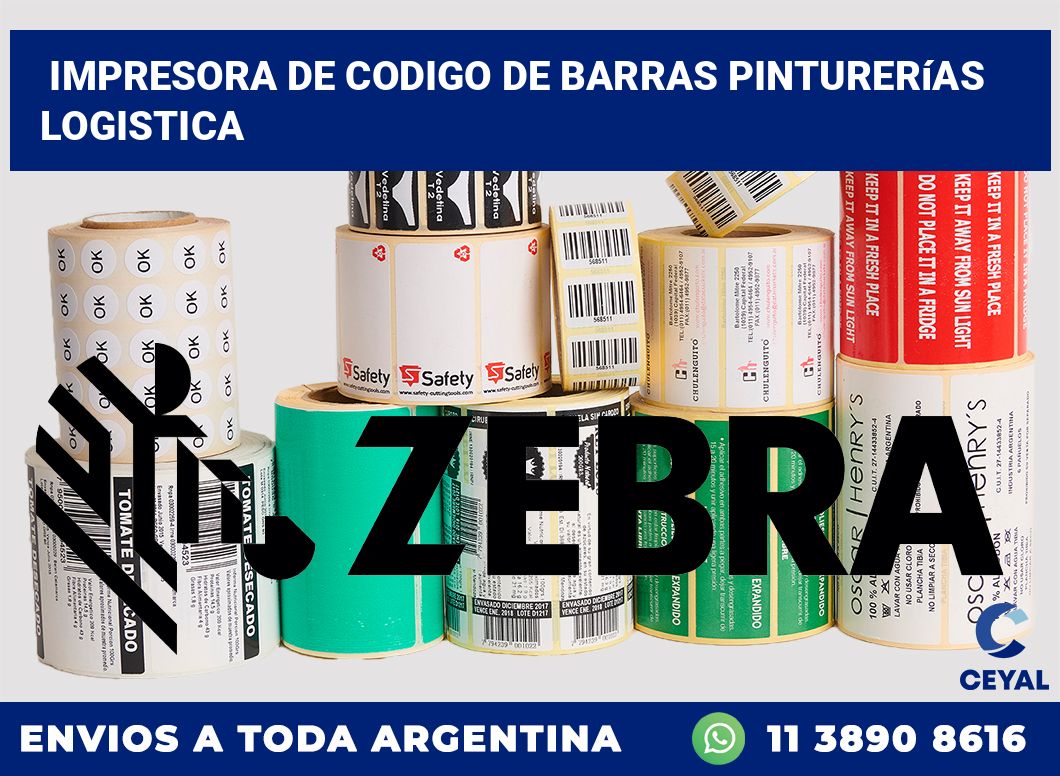 Impresora de codigo de barras pinturerías logistica