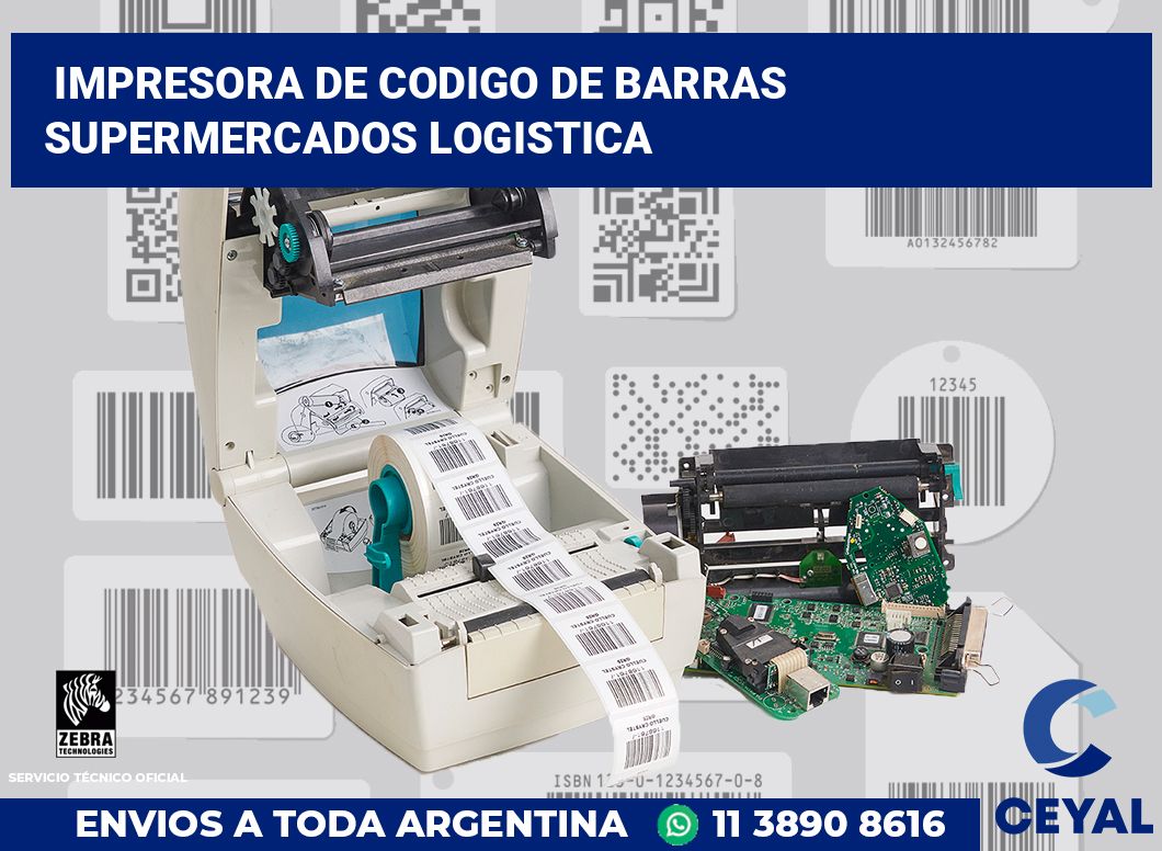 Impresora de codigo de barras supermercados logistica