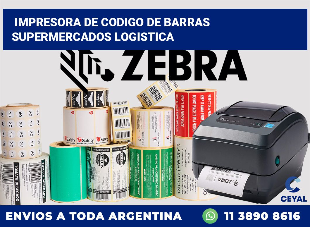 Impresora de codigo de barras supermercados logistica