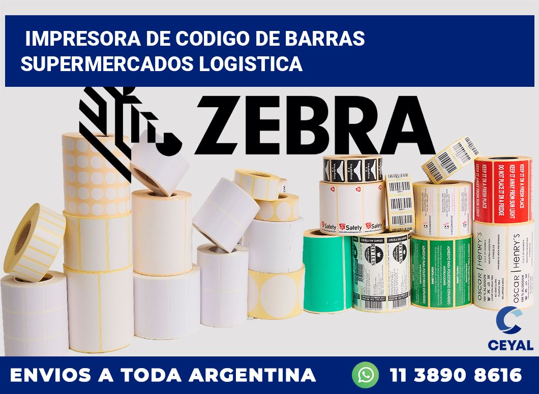 Impresora de codigo de barras supermercados logistica