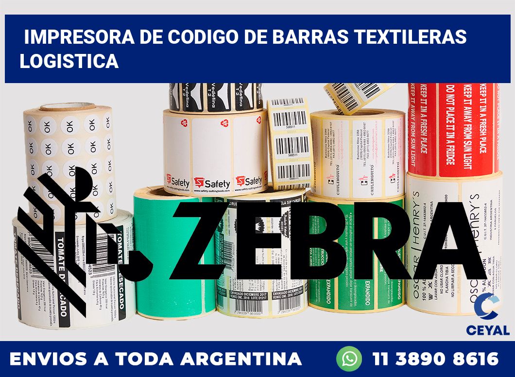 Impresora de codigo de barras textileras logistica