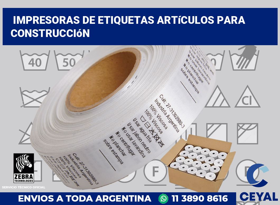 Impresoras de etiquetas Artículos para construcción
