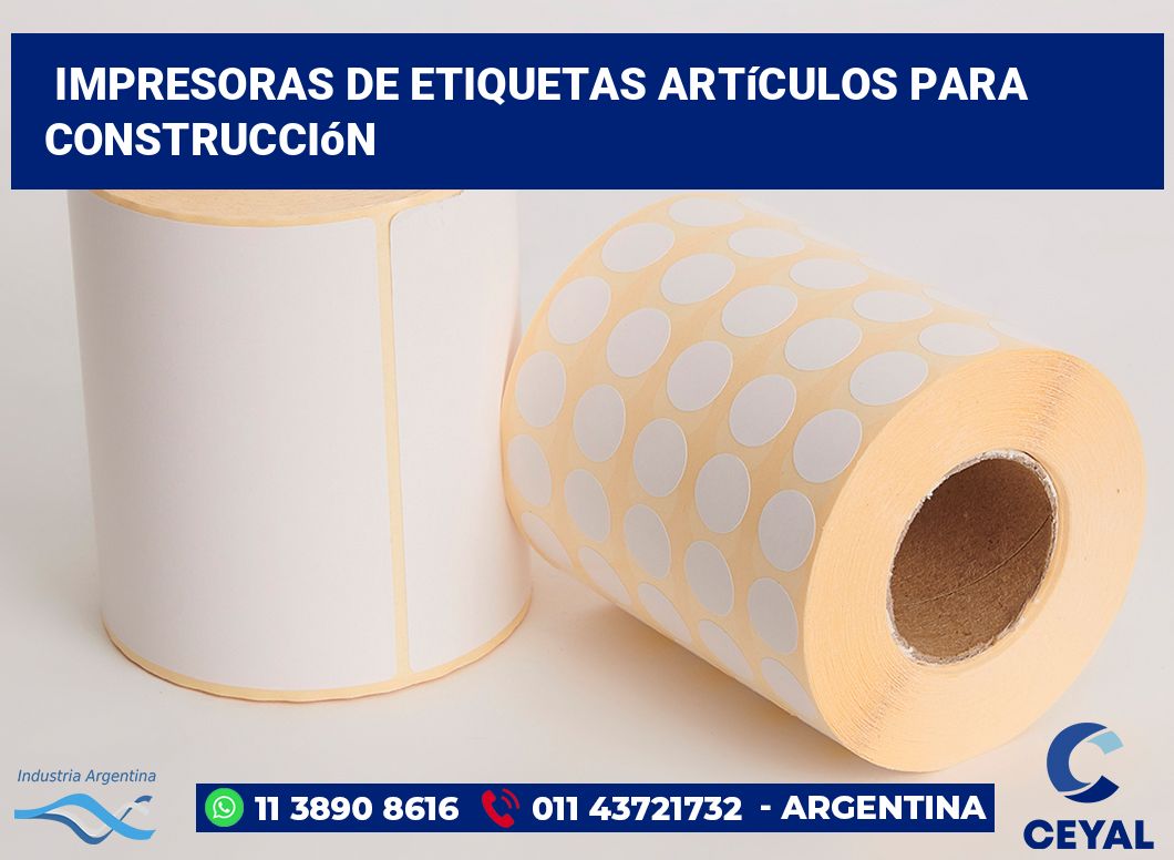 Impresoras de etiquetas Artículos para construcción