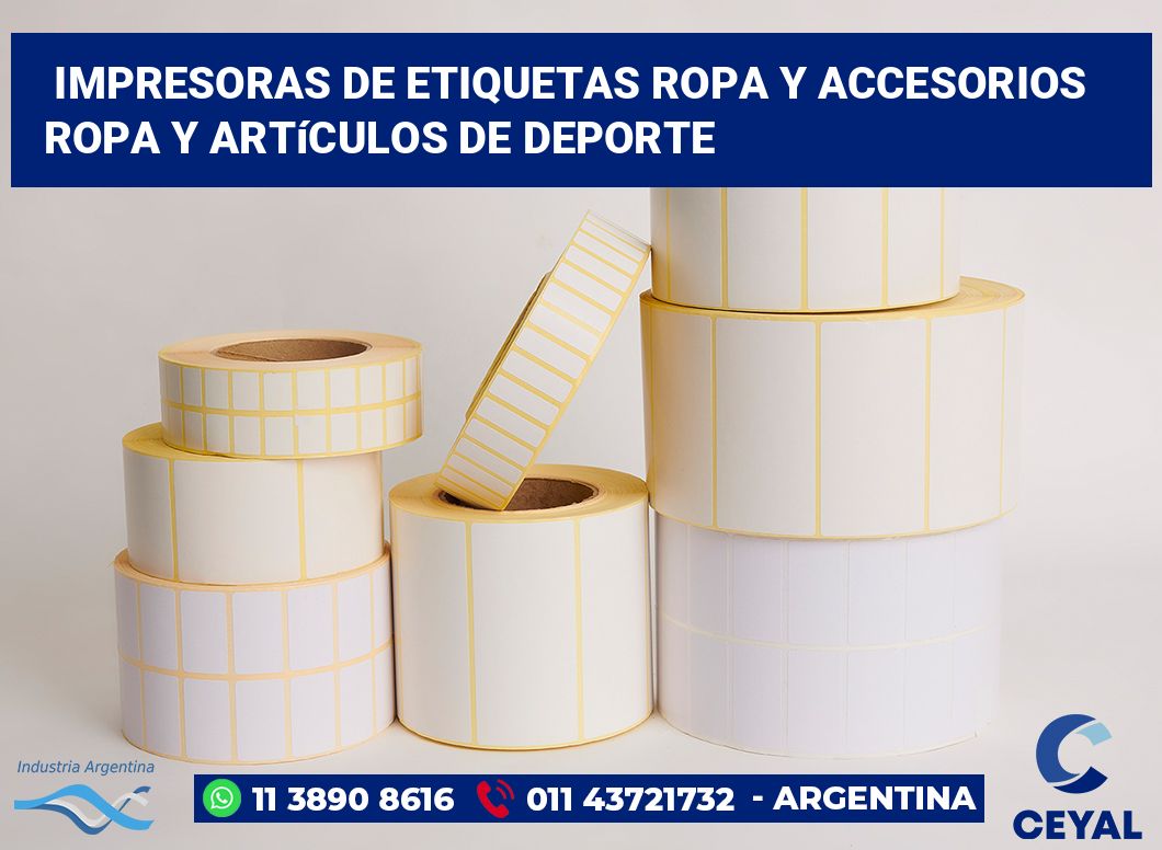Impresoras de etiquetas Ropa y accesorios Ropa y artículos de deporte