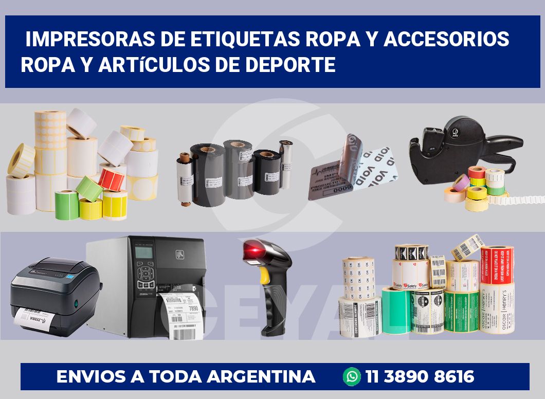Impresoras de etiquetas Ropa y accesorios Ropa y artículos de deporte