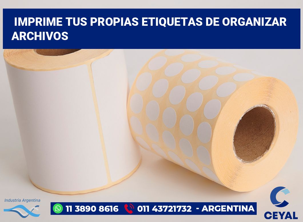 Imprime tus Propias Etiquetas de Organizar Archivos