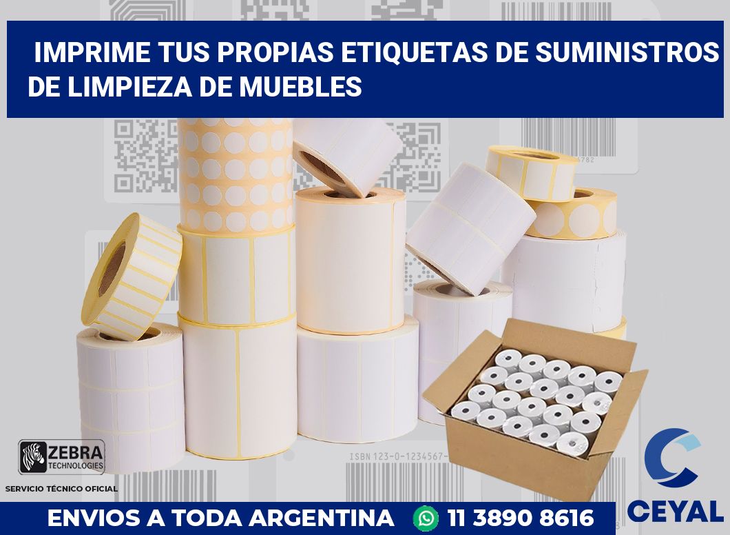 Imprime tus Propias Etiquetas de Suministros de Limpieza de Muebles