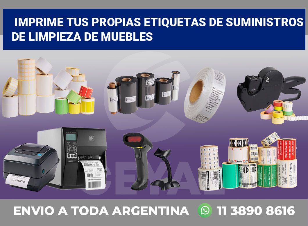 Imprime tus Propias Etiquetas de Suministros de Limpieza de Muebles