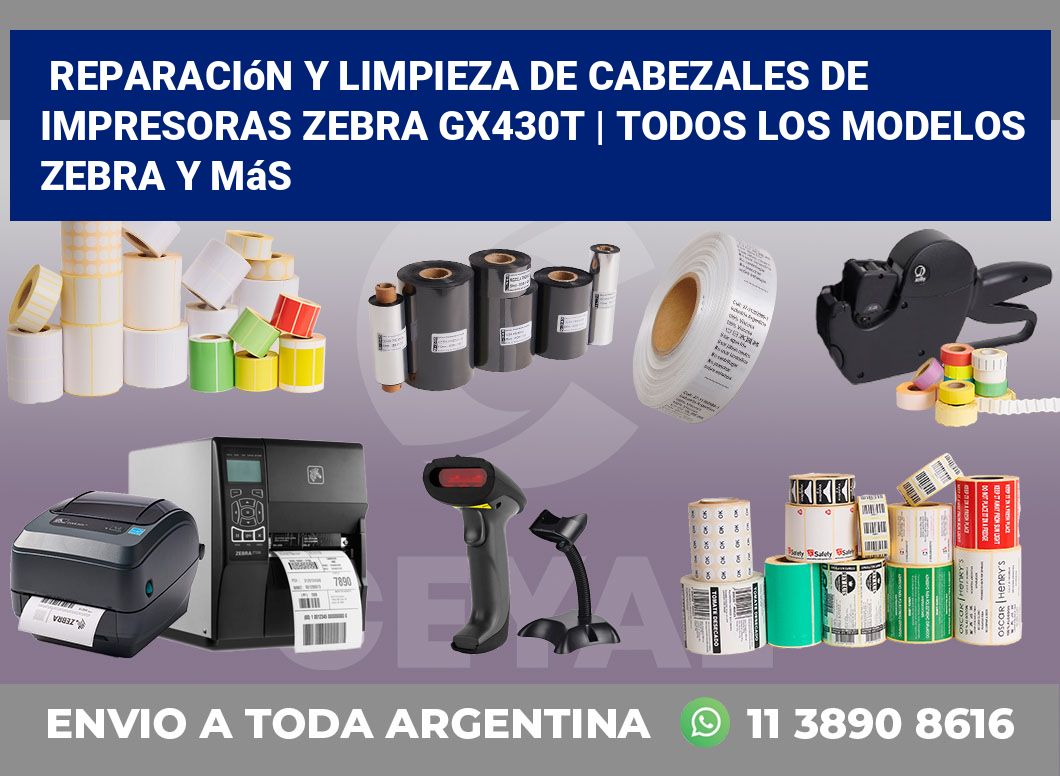 Reparación y limpieza de cabezales de impresoras Zebra GX430t | Todos los modelos Zebra y más