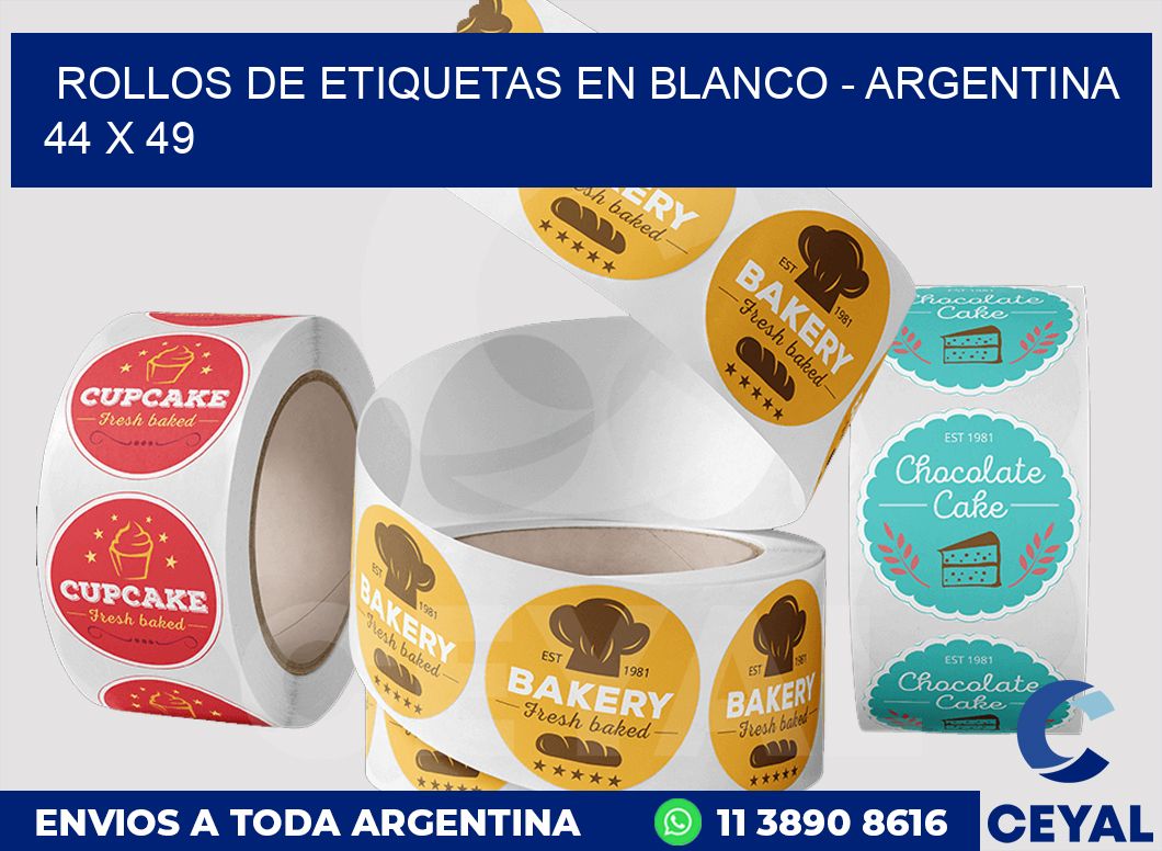 Rollos de etiquetas en blanco - Argentina 44 x 49
