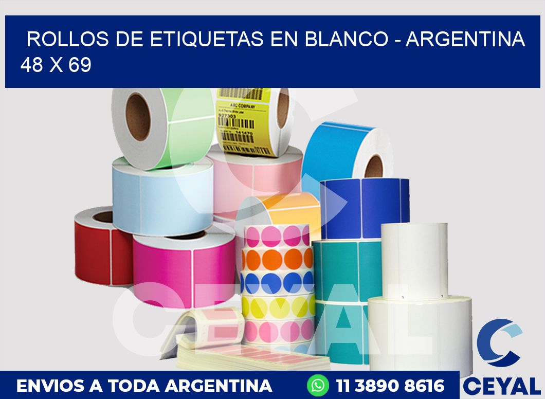 Rollos de etiquetas en blanco - Argentina 48 x 69