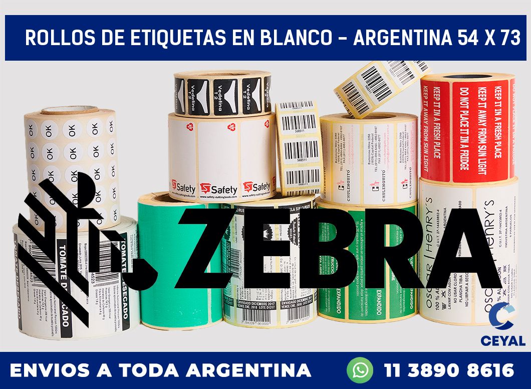 Rollos de etiquetas en blanco – Argentina 54 x 73