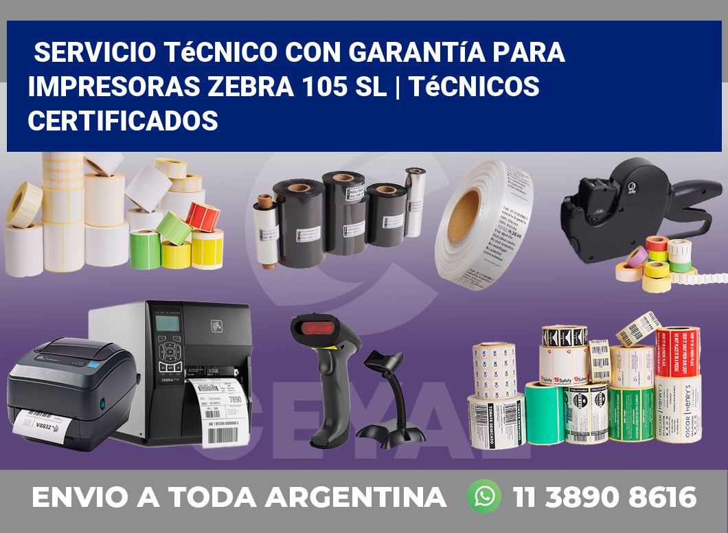 Servicio técnico con garantía para impresoras Zebra 105 SL | Técnicos certificados