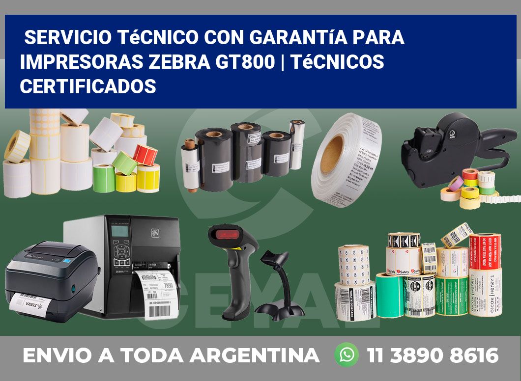 Servicio técnico con garantía para impresoras Zebra GT800 | Técnicos certificados