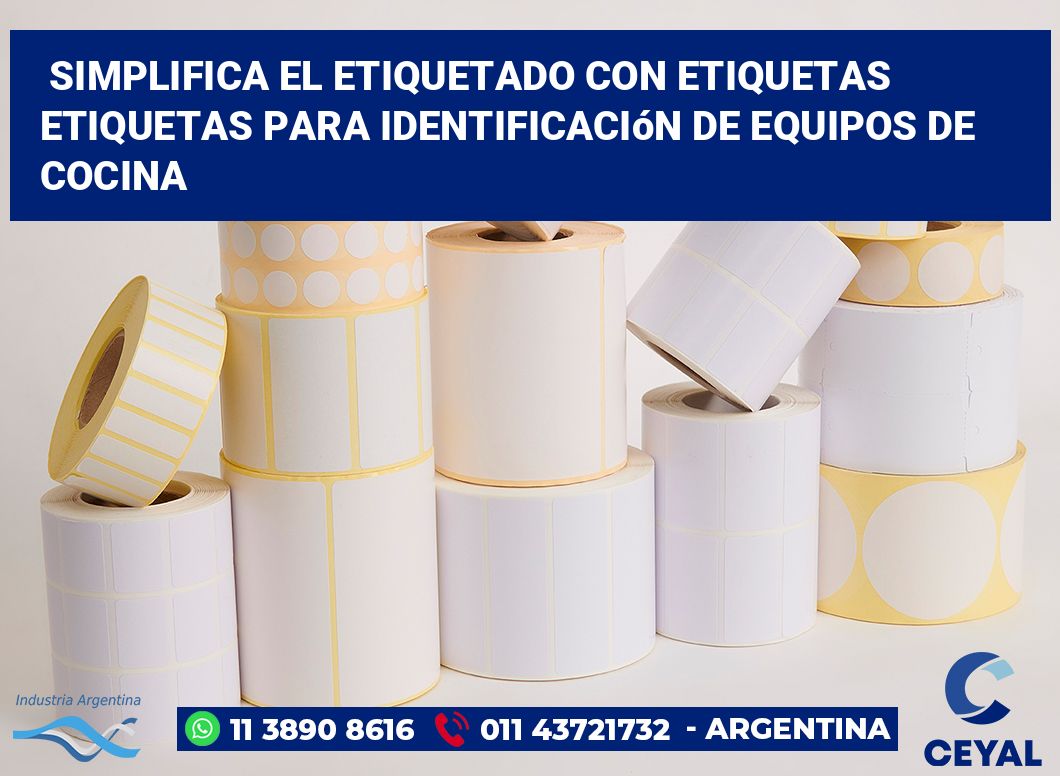 Simplifica el Etiquetado con Etiquetas Etiquetas para Identificación de Equipos de Cocina
