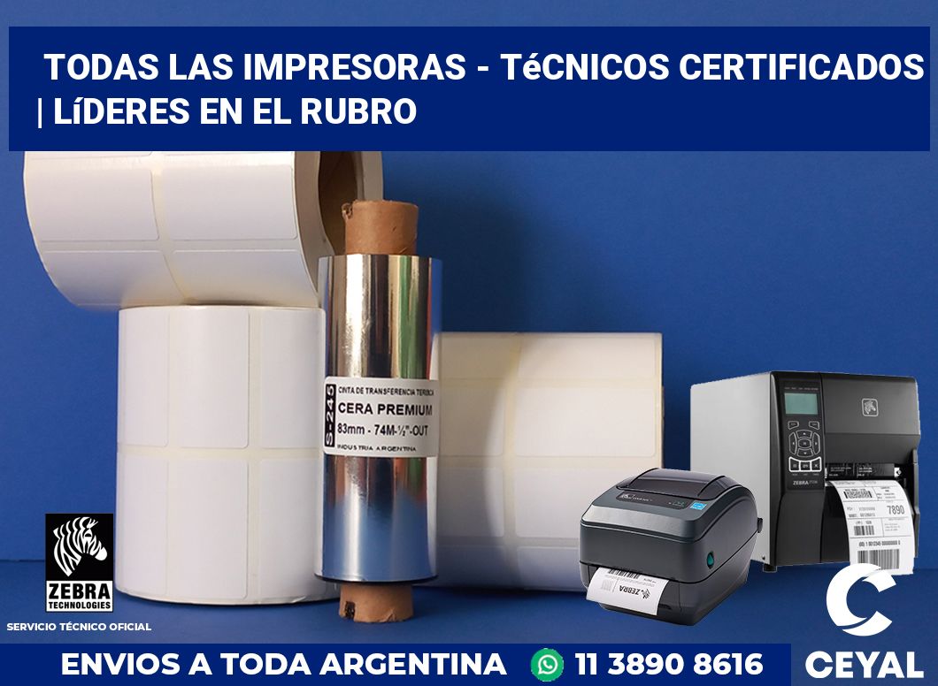 Todas las impresoras - Técnicos certificados | Líderes en el rubro