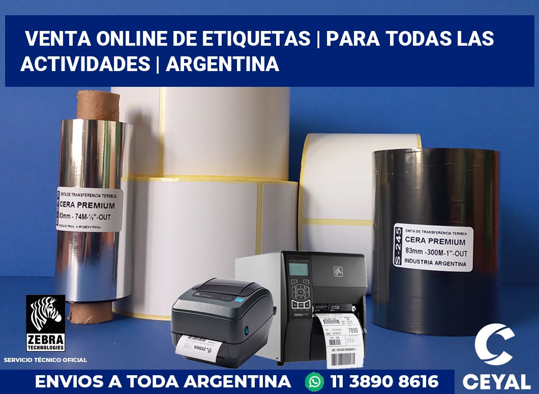 Venta online de etiquetas | Para todas las actividades | Argentina